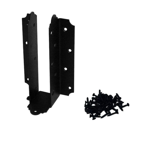 OWT Ornamental Wood Ties Adjustable Laredo Sunset 8 in. - 10 in. Black Galvanized Steel Joist Hanger (4-Piece/Box)