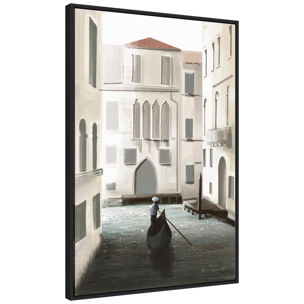 Venice Moment by Omar Escalante Black Floater Frame Canvas Wall Art