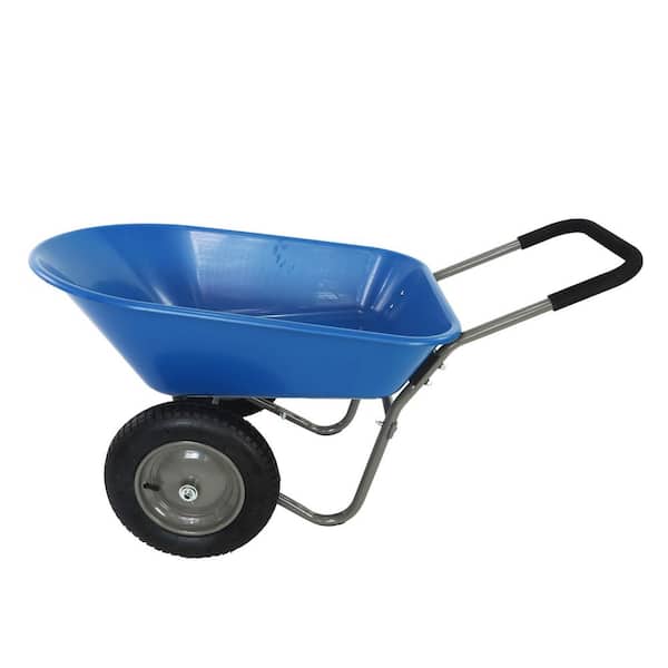 5 cu. ft. Steel Dual-Wheel Garden Powered Wheelbarrow, Yard Trolley for Gardening, Landscaping & Outdoor Projects