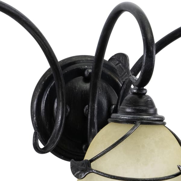 Vine 27.5 in. W 3-Light Black Rustic Bathroom Vanity Light Fixture