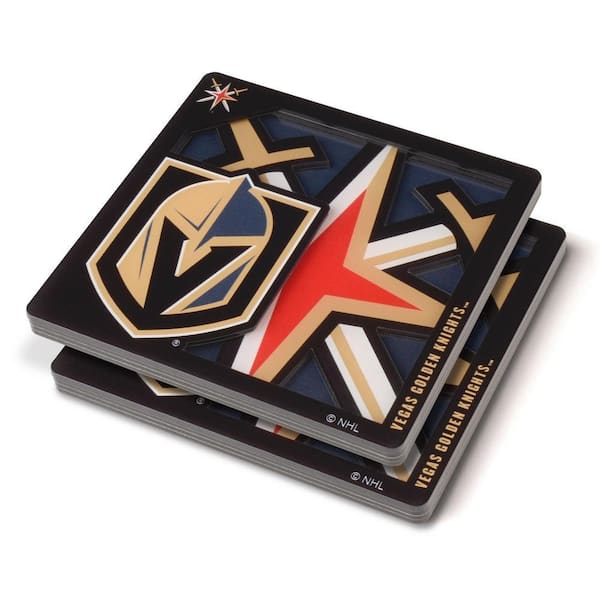 NHL Vegas Golden Knights 3D Logo 2-Piece Assorted Colors Acrylic Coasters