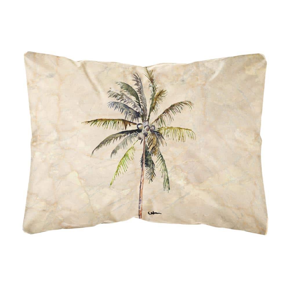 12 in. x 16 in. Multi-Color Lumbar Outdoor Throw Pillow with Palm Tree price history on PriceWatchPro