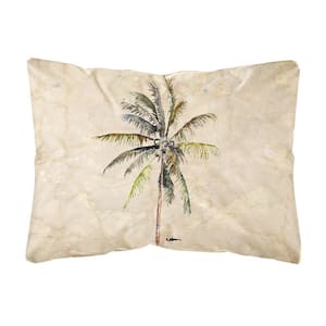 12 in. x 16 in. Multi-Color Lumbar Outdoor Throw Pillow with Palm Tree
