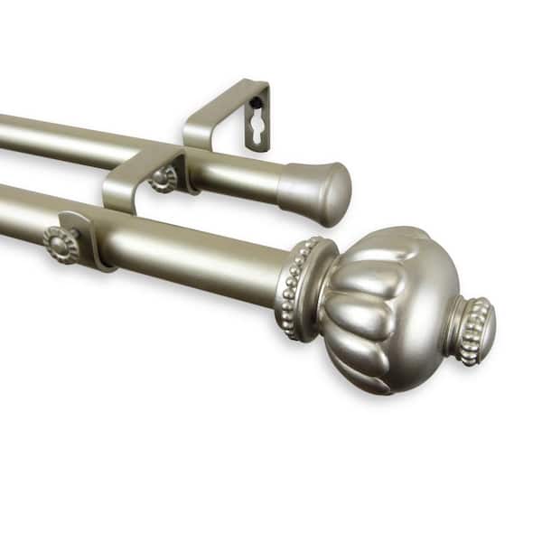 Rod Desyne Selma 160 in. - 240 in. Adjustable 1 in. Dia Double Curtain Rod in Light Gold