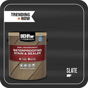 1 gal. #ST-102 Slate Semi-Transparent Waterproofing Exterior Wood Stain and Sealer