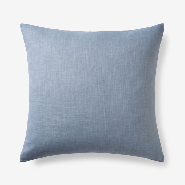 Company Cotton Dusty Blue Texture 20 in. X 20 in. Throw Pillow Cover
