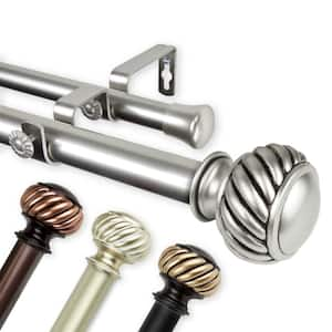 Baldir 1 in. Dia 28 in. - 48 in. Double Curtain Rod in Bronze