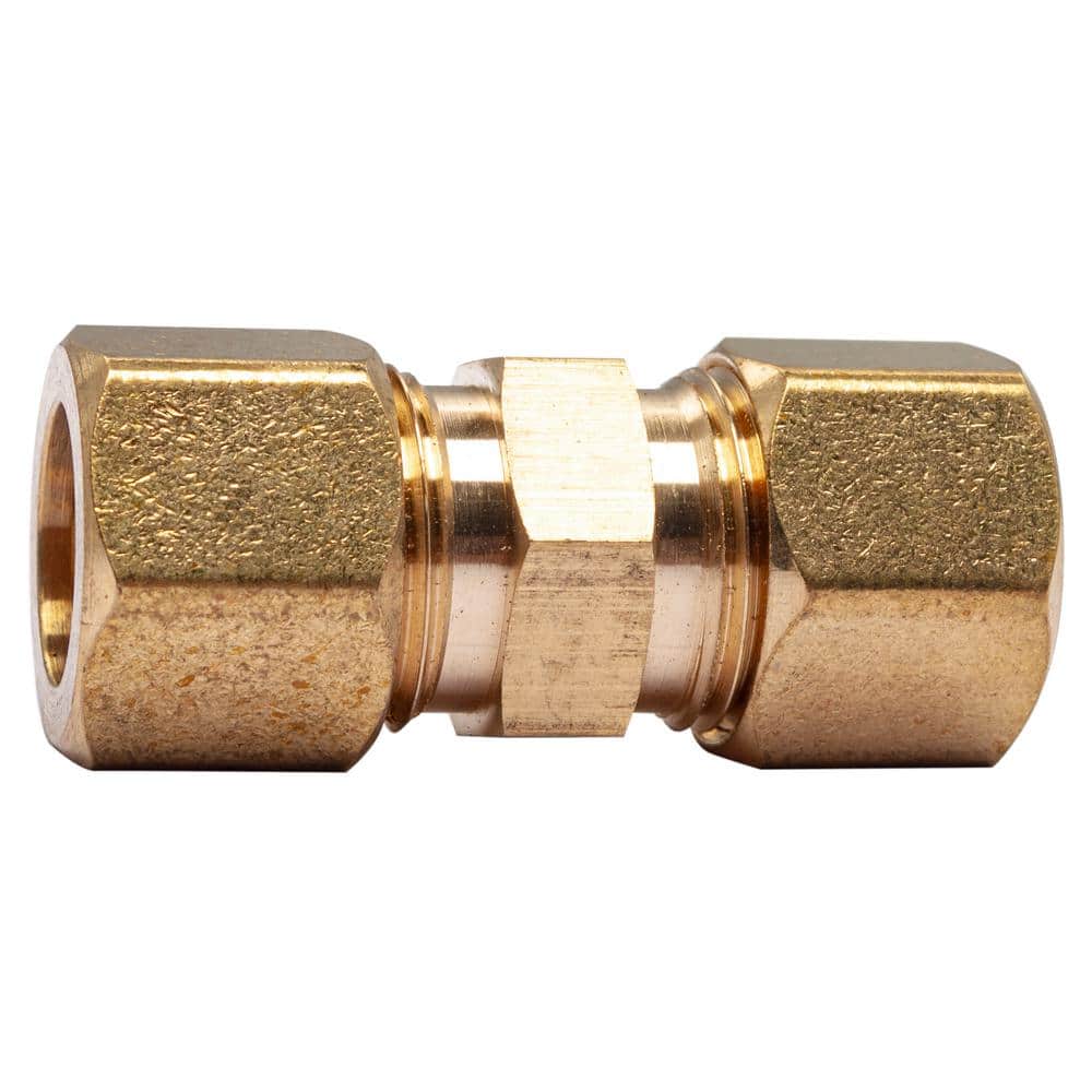 LTWFITTING 1/2 in. O.D. Brass Compression Coupling Fitting (5-Pack) HF62805  - The Home Depot
