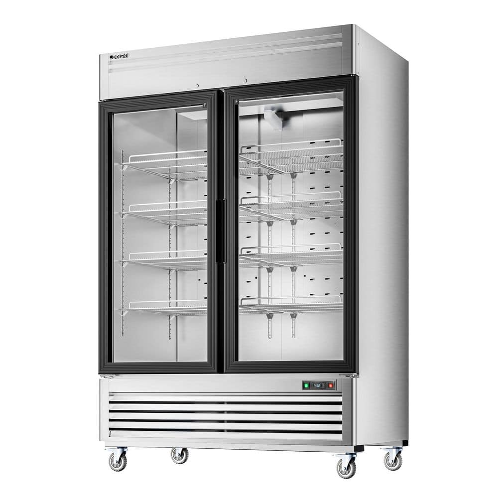 54 in. 47.5 cu. ft. Auto/Cycle Defrost 2-Glass Door Commercial Reach In Display Upright Freezer in Stainless Steel