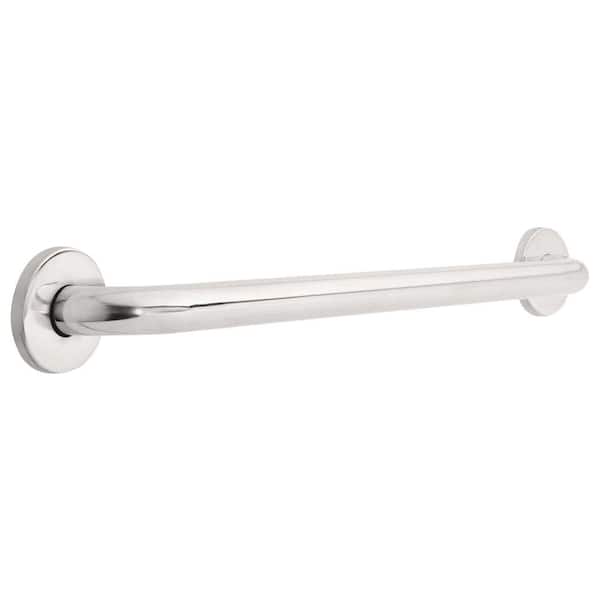 Delta 24 in. x 1-1/4 in. Concealed Mounting Grab Bar in Bright Stainless Steel