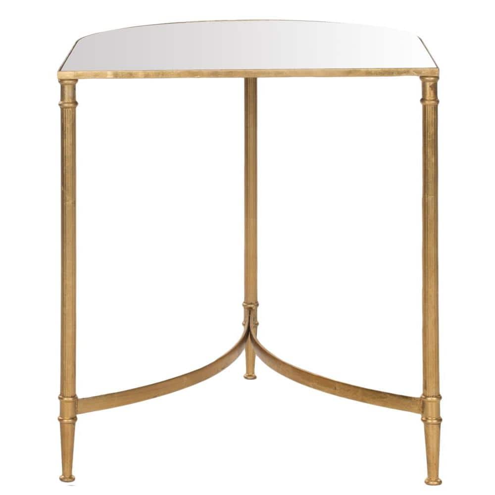 Nevin Gold Mirrored Curved Accent Table