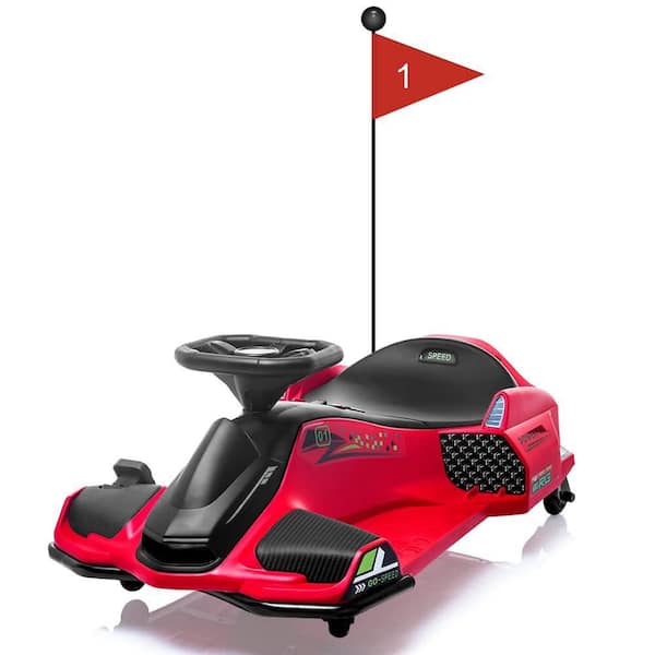Drift Kart 24V Electric Go Kart for Kids 8+, 7Ah Battery 180W Brushless Motor, with High/Low Speed Switch, Red