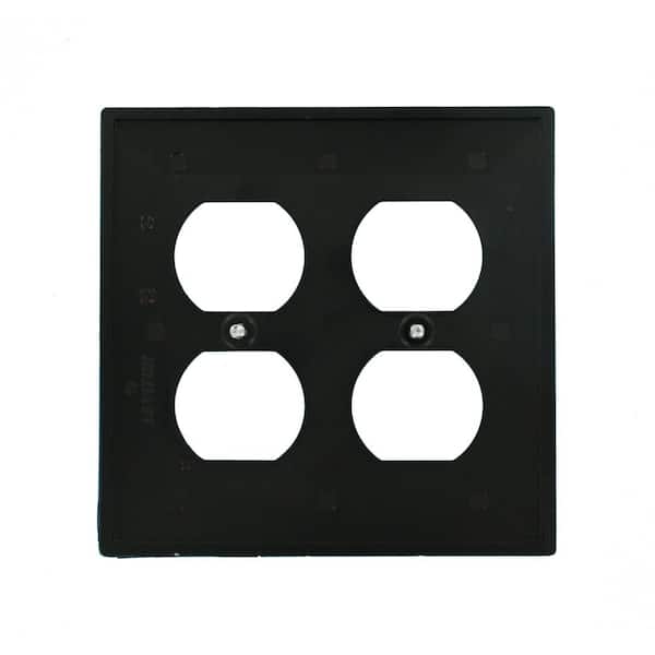 Leviton Black 2-Gang 1-Toggle/2-Duplex Wall Plate (1-Pack) 80716-E The  Home Depot