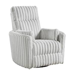 Anaheim Gray Corduroy Fabric Manual Swivel Glider Recliner