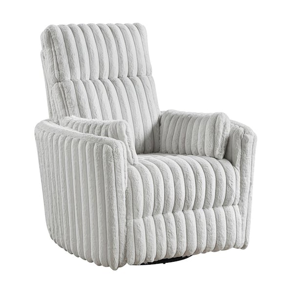 Lazzara Anaheim Gray Corduroy Fabric Manual Swivel Glider Recliner