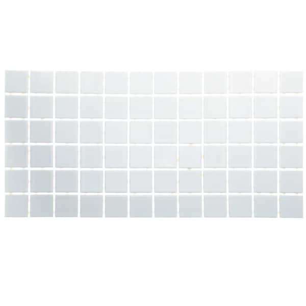 Daltile Restore Bright White 4 in. x 4 in. Glazed Ceramic Mosaic Sample Tile