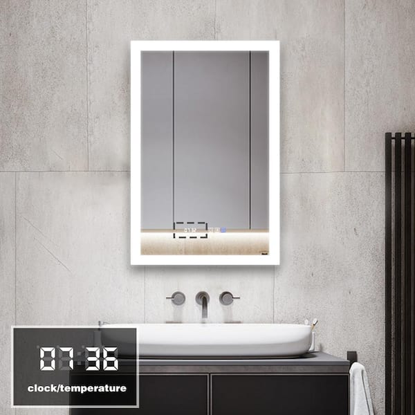 Ancerre Designs Immersion LED Frameless Mirror with Bluetooth, Defogger and Digital Display, 24 in. x 40 in.