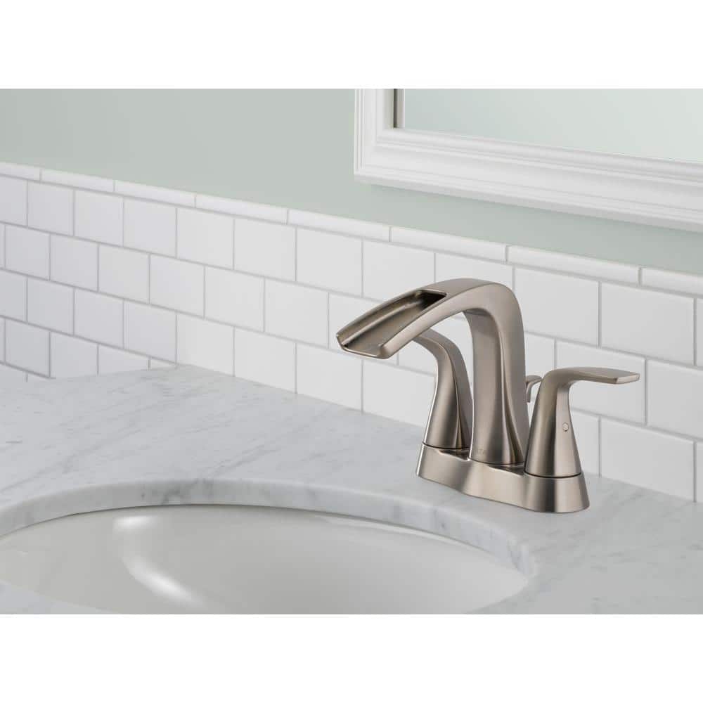 Stainless Steel Waterfall Bathroom Faucet with Drain Assembly