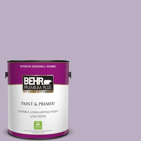 BEHR PREMIUM PLUS 1 gal. #S100-3 Courtly Purple Eggshell Enamel Low Odor Interior Paint & Primer