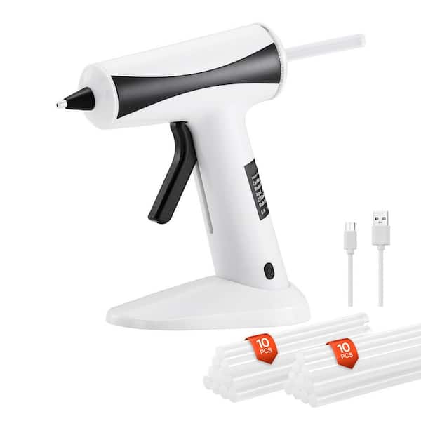 Rechargeable Cordless Hot Glue Gun, 2200mAh Battery, 20 Sticks, Fast Heating, High Temp, for Crafts, DIY, Repairs