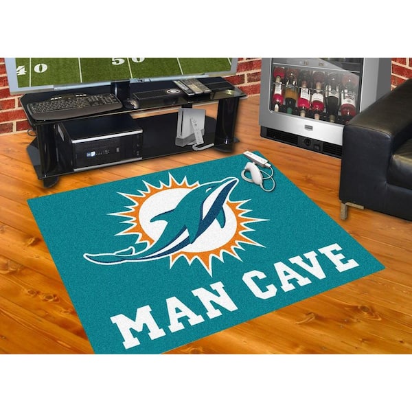 Officially Licensed NFL Miami Dolphins Vintage Logo Football Rug