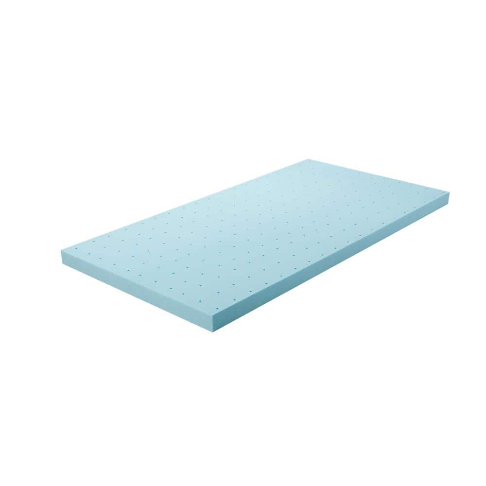 Twin Size Blue Cooling Gel Memory Foam Mattress Topper
