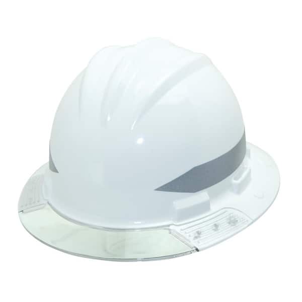 Bullard White Full Brim Above View Hard Hat with Clear Brim Visor