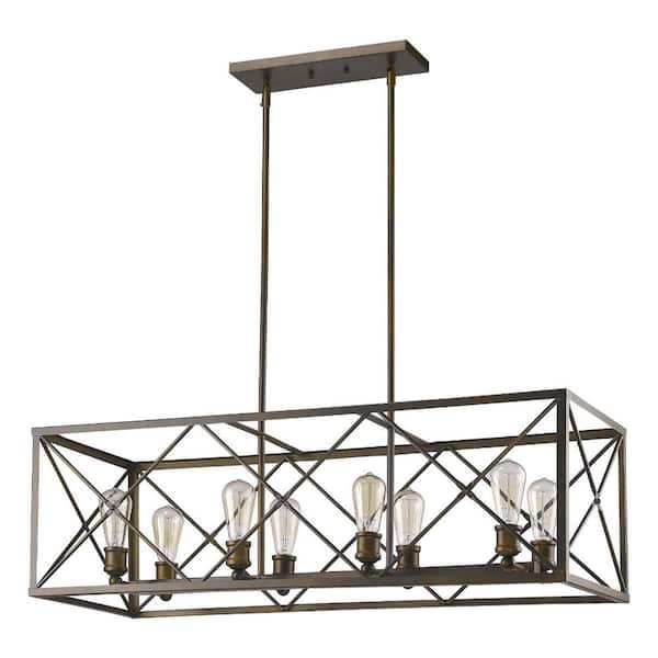 100-Watt 8-Light Bronze Pendant Light with Metal, No Bulbs Included