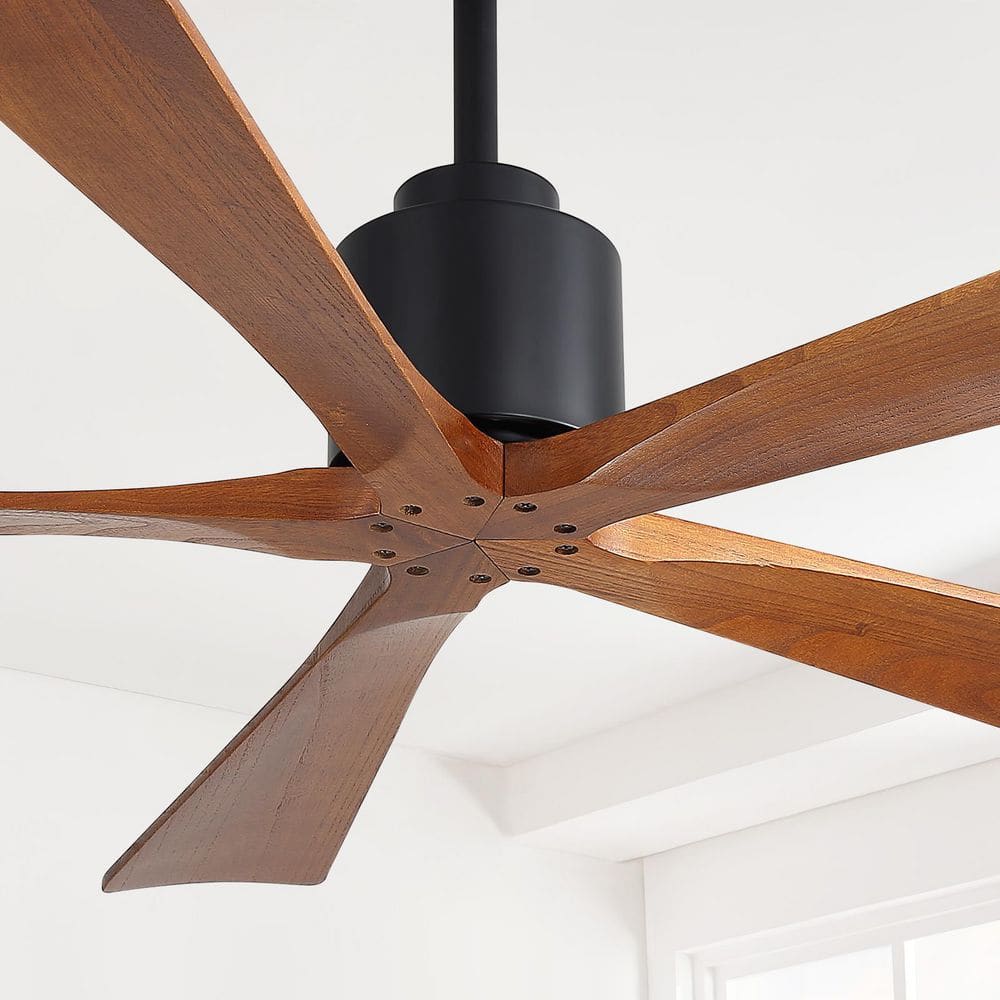 Sofucor 52 in. Indoor/Outdoor Matte Black Modern Ceiling Fan with