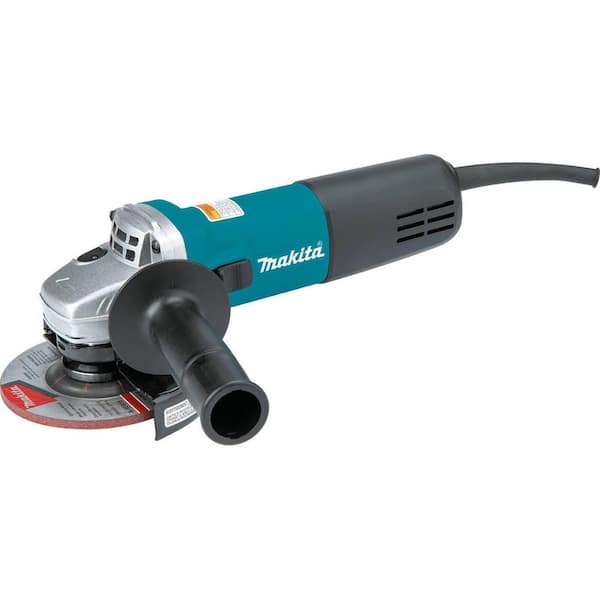 Makita 7.5 Amp Corded 4-1/2 in. Easy Wheel Change Compact Angle Grinder with Grinding Wheel, Wheel Guard and Side Handle