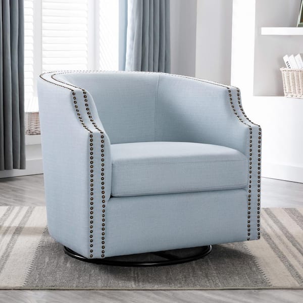 swivel barrel chair blue