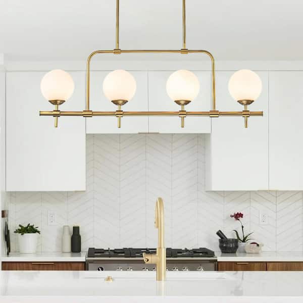 EDISLIVE Friedlander 4-Light Gold Kitchen Island Fixture, Linear ...