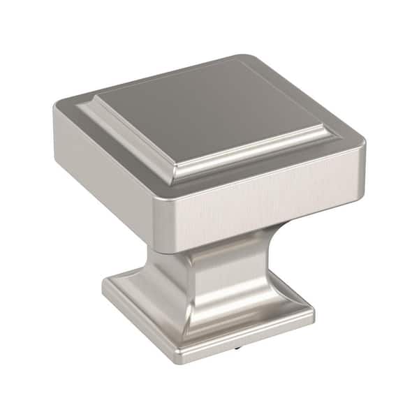 Amerock Eleva 1-3/16 in. Traditional Satin Nickel Square Cabinet Knob