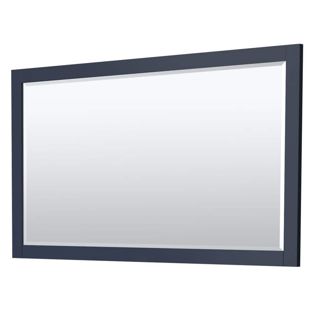 Miranda 60" Dark Blue Single Bathroom Vanity with White Carrara Marble Top and Matte Black Trim
