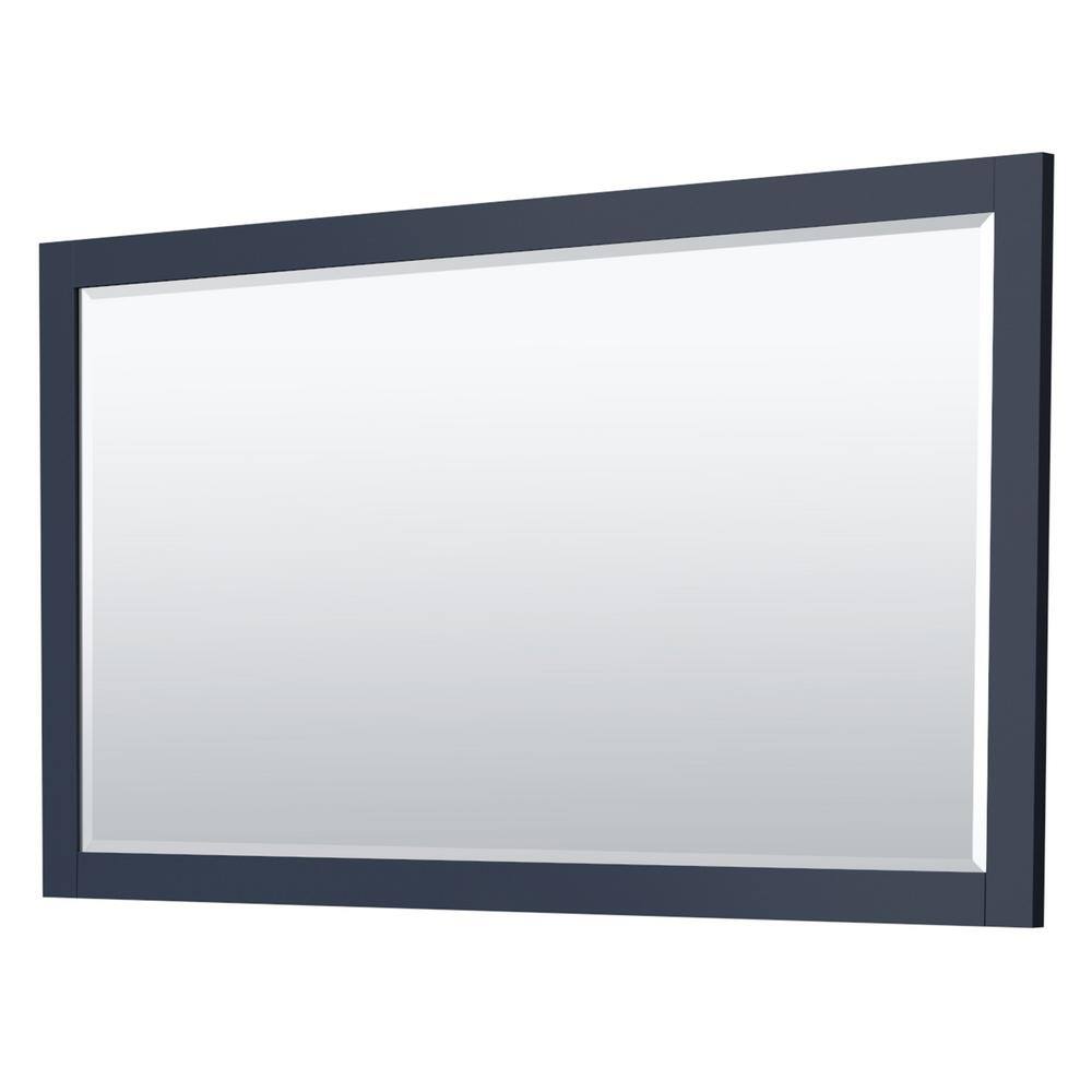 Miranda 66" Dark Blue Double Bathroom Vanity with Matte Black Trim