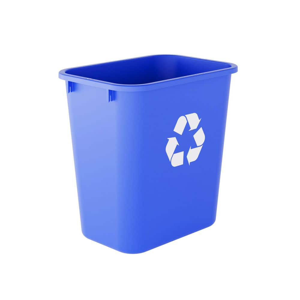 HDX 7 Gal. Blue Rectangular Office Recycle Can 999-2407R - The