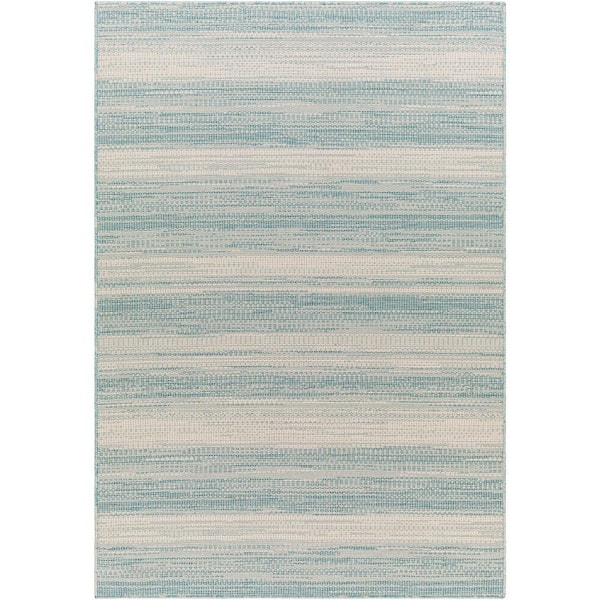 Hampton Denim/Beige Tribal 5 ft. x 7 ft. Indoor/Outdoor Area Rug