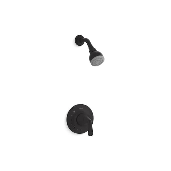 Sterling Medley Single Handle Shower Faucet Trim Set 1.75 GPM in Matte Black