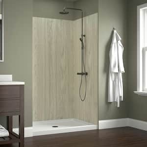 Jetcoat 34 in. x 48 in. x 78 in. 5-Piece Easy-up Adhesive Alcove Shower Surround in Driftwood