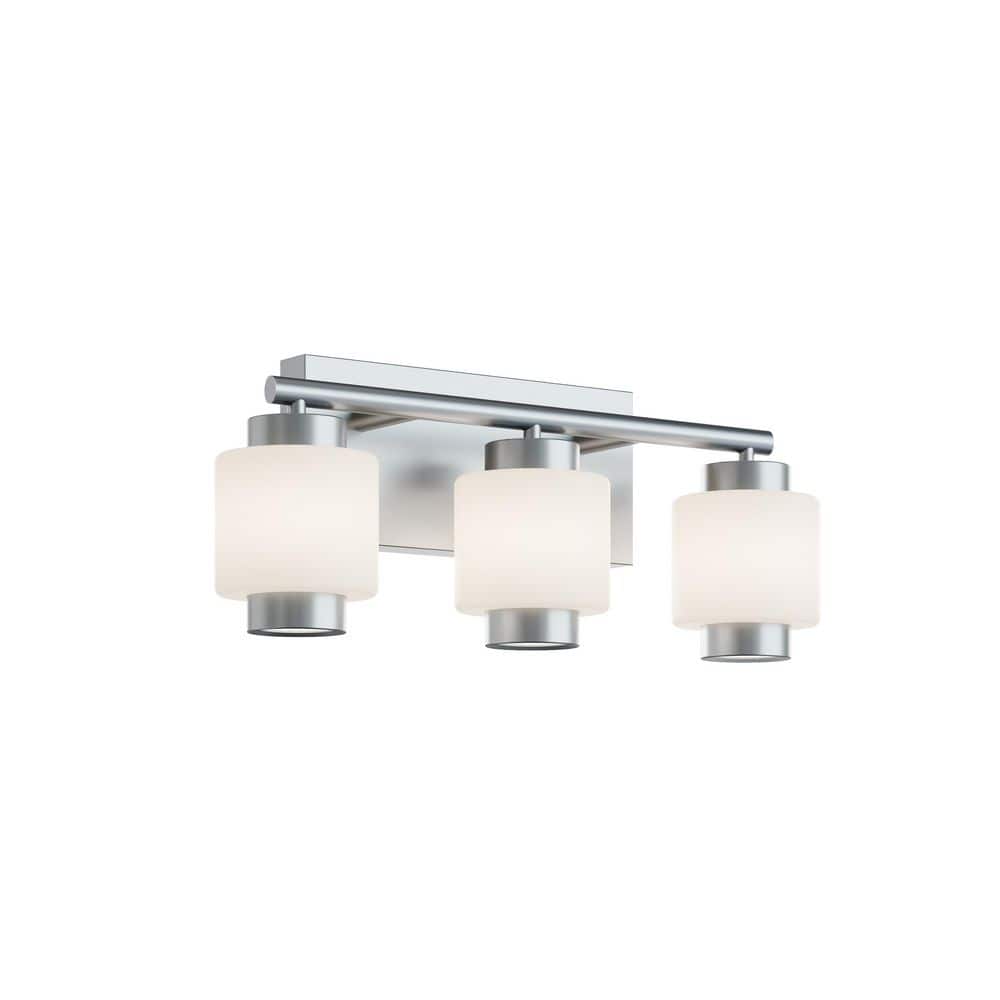 Sydney 7 in. 3-Light Satin Nickel LED Vanity Light Bar with White Acrylic Shade price history on PriceWatchPro