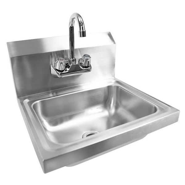 17 in. Stainless Steel Built-In Single Bowl Outdoor Kitchen Sink with Faucet