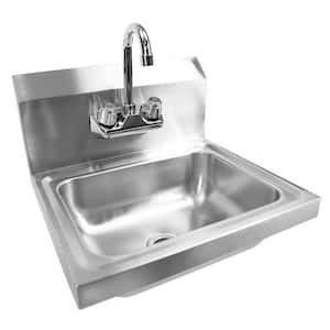 17 in. Stainless Steel Built-In Single Bowl Outdoor Kitchen Sink with Faucet
