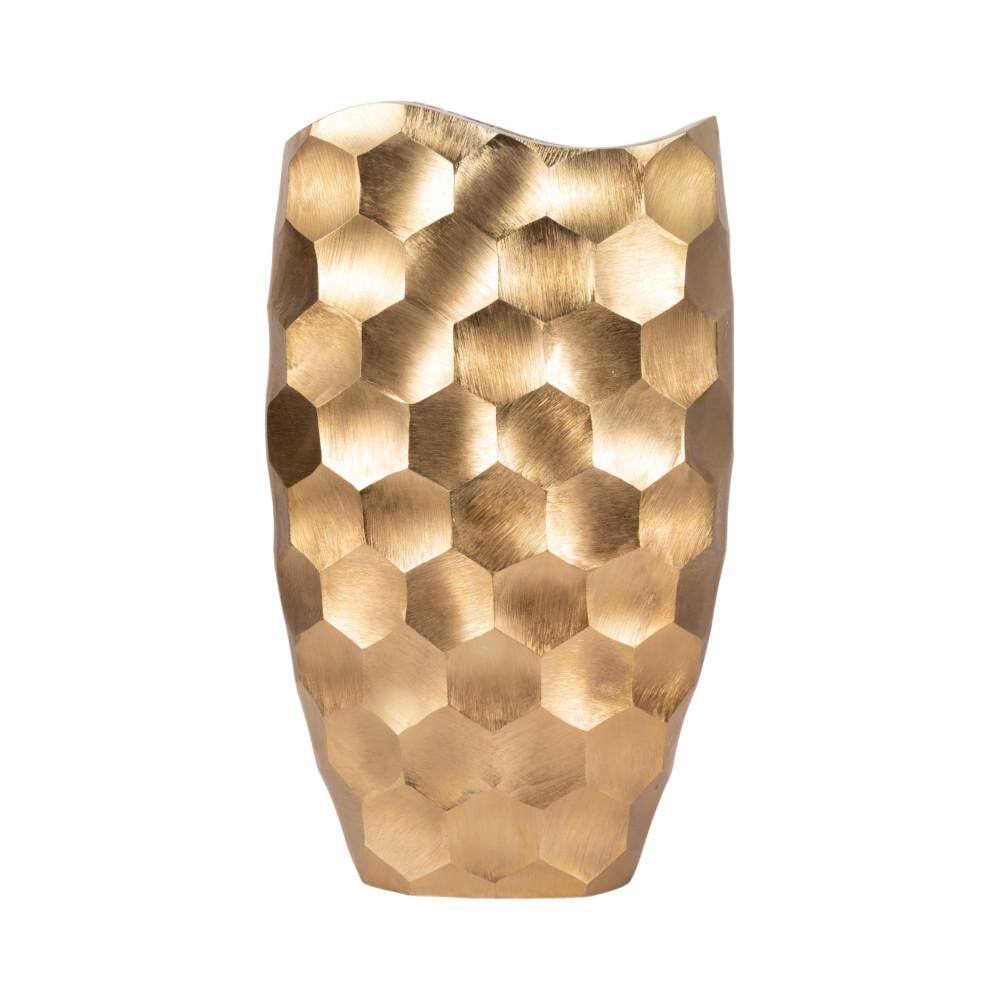 24 in. Gold Metal Honeycomb Novelty Decorative Vase price history on PriceWatchPro