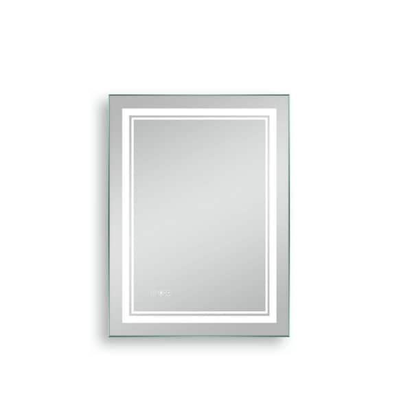 Unbranded 24 in. W x32 in. H LED Large Rectangular Frameless Anti-Fog wall Bathroom Vanity Mirror in Silver