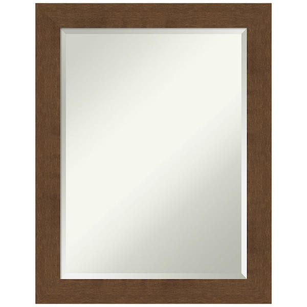 Amanti Art Carlisle 22 in. x 28 in. Rustic Rectangle Framed Brown Bathroom Vanity Wall Mirror