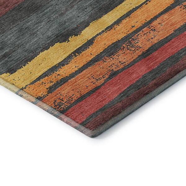 Mayfield Premium Machine Washable Abstract AMF1019 Granite 2 ft. 3 in. x 7 ft. 6 in. Runner Rug