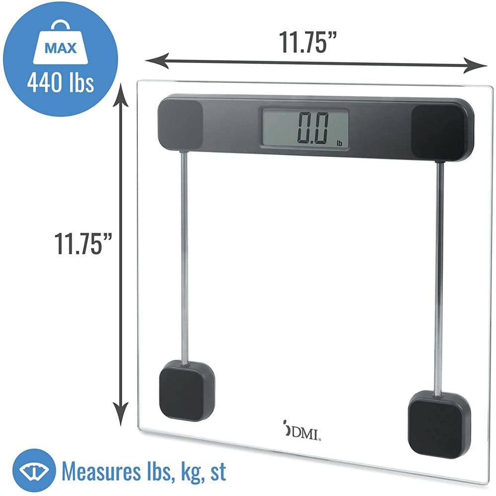 Tempered Glass Digital Floor Scale with Large LCD Screen