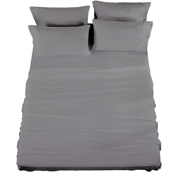 Unbranded 4-Piece Sheet Set, Microfiber, Gray, Queen Sheet Set