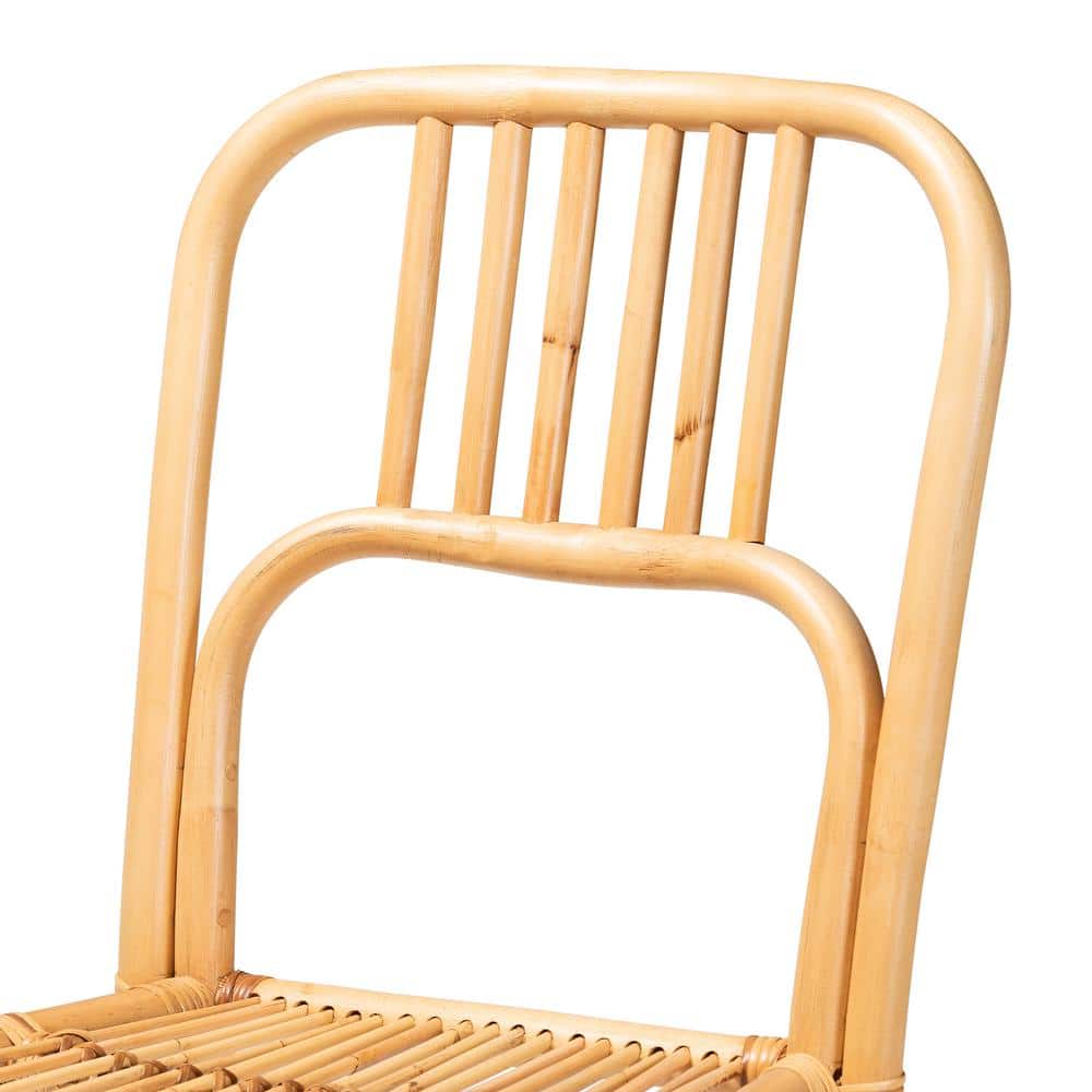 Ivora Artisan-Crafted Natural Rattan Counter Stool in Brown