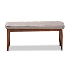 Itami Light Gray and Oak Fabric Dining Bench